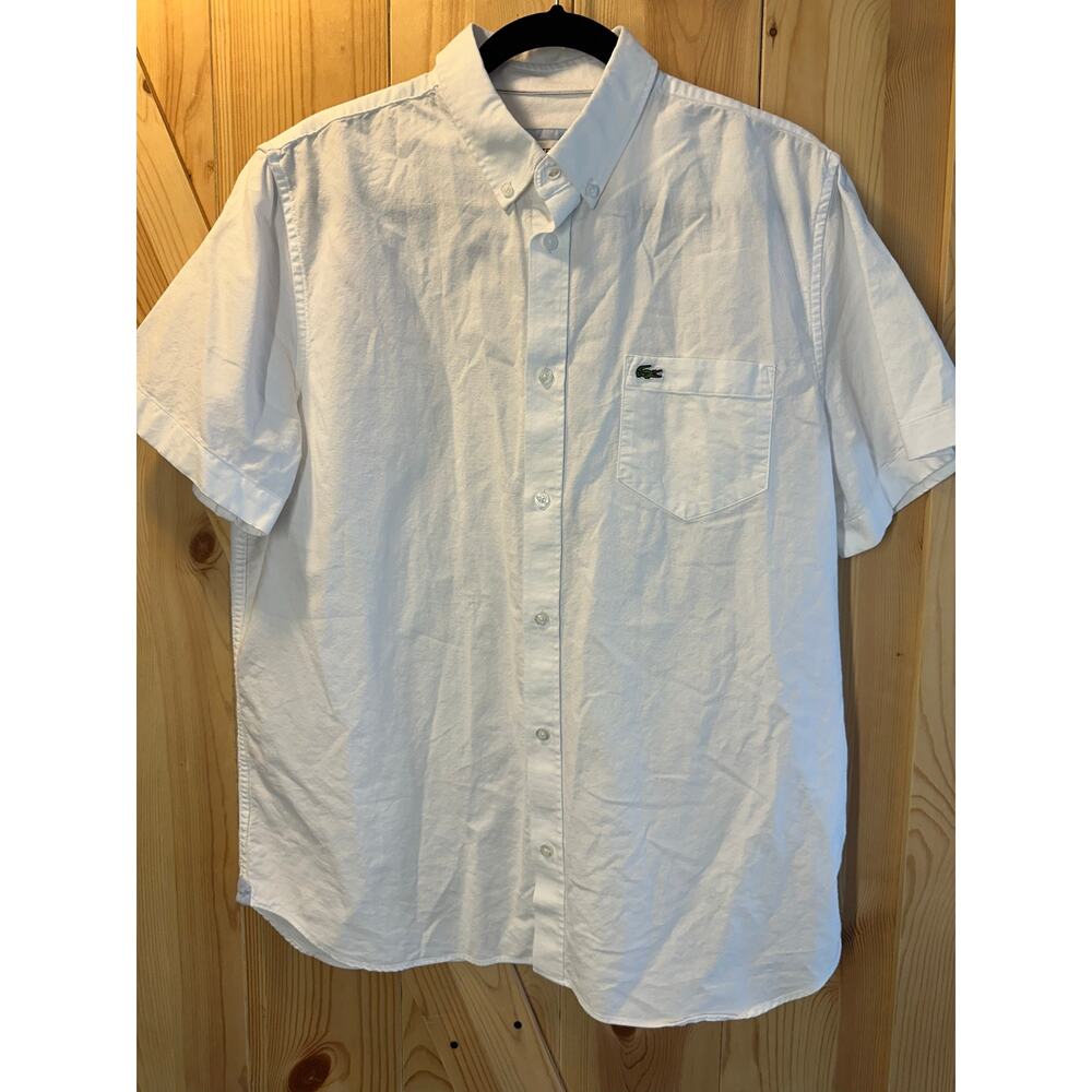 Lacoste Men's Regular Fit Short Sleeve Oxford Shirt - Size L